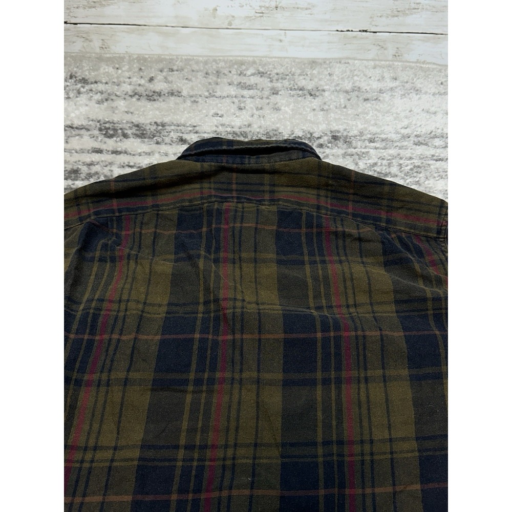 THE NORMAL BRAND Mountain Regular Fit Flannel Shirt In Green Plaid Size Large - Picture 9 of 9